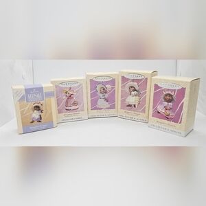 New Hallmark Ornament Springtime Bonnets Set Lot 1-5 1993-97 Easter SpringLot o